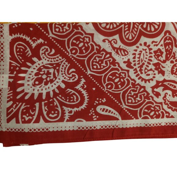 Paisley Bandanas 22"x22" Cotton Square Handkerchiefs Blue Red Yellow 3 Multicolo - Picture 11 of 12